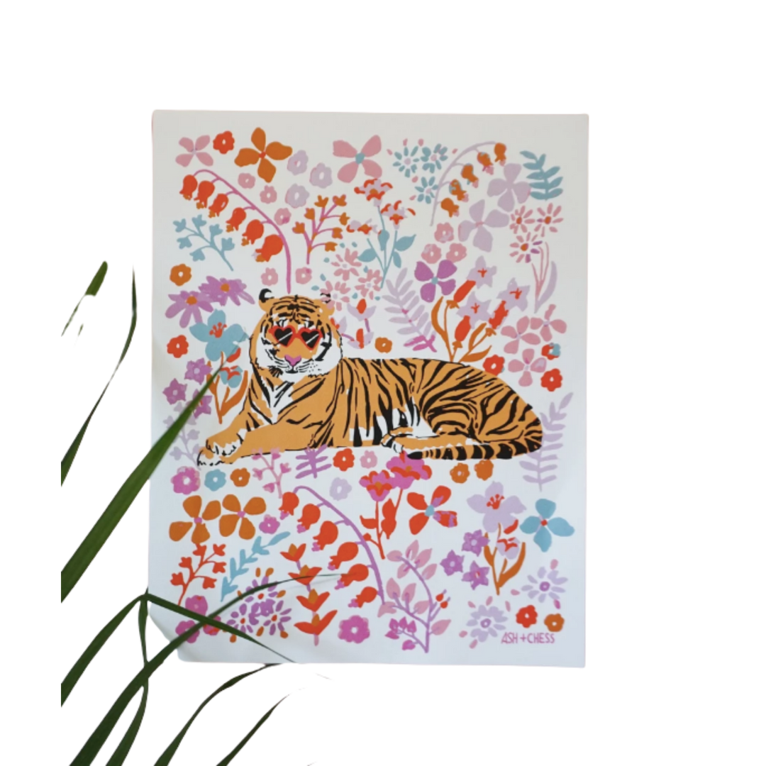 Flower Tiger 11 x 14 Art Print