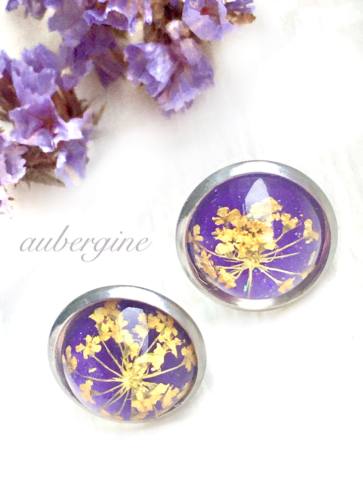 Queen Anne's Lace Resin Studs