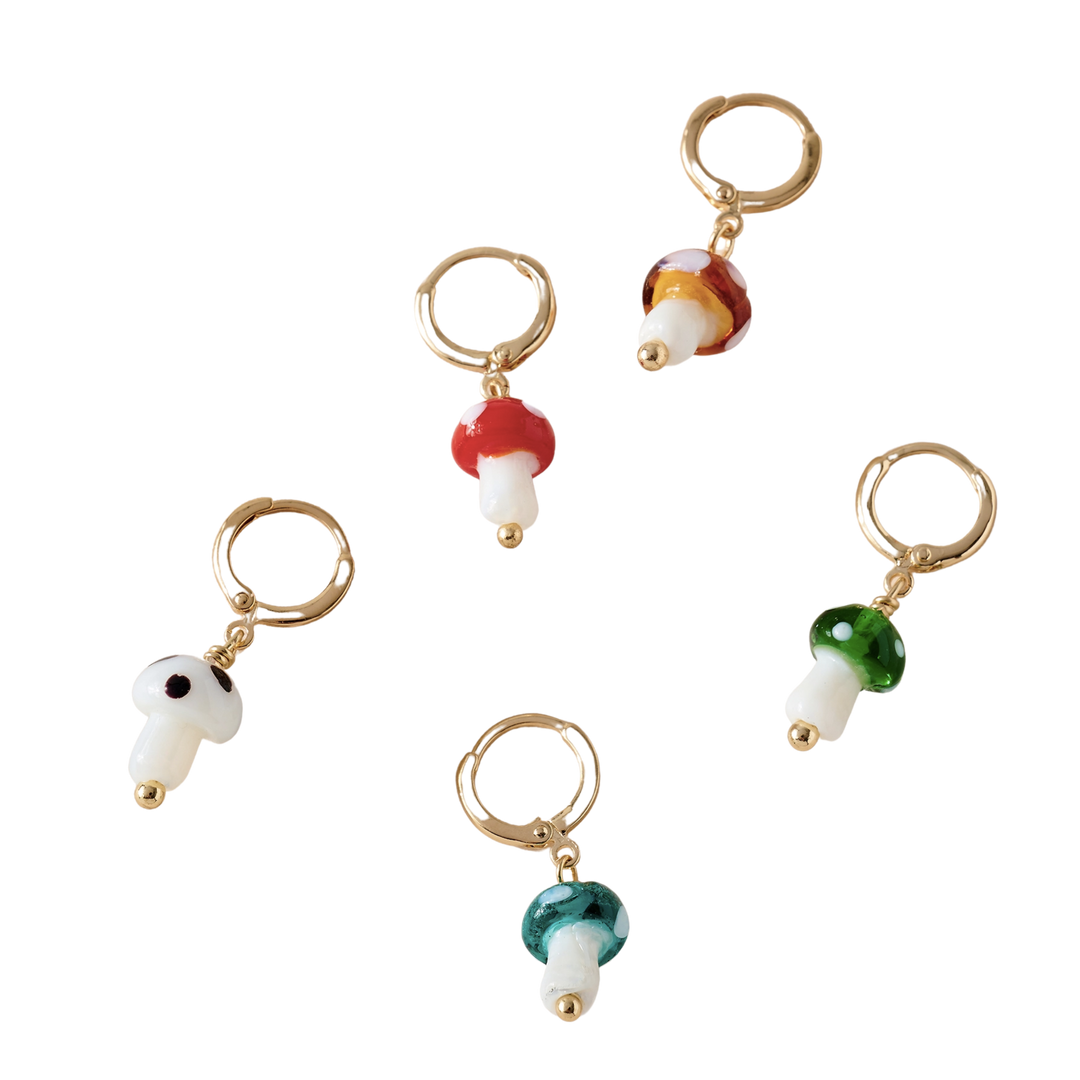 Mini Mushroom Dangle Earrings