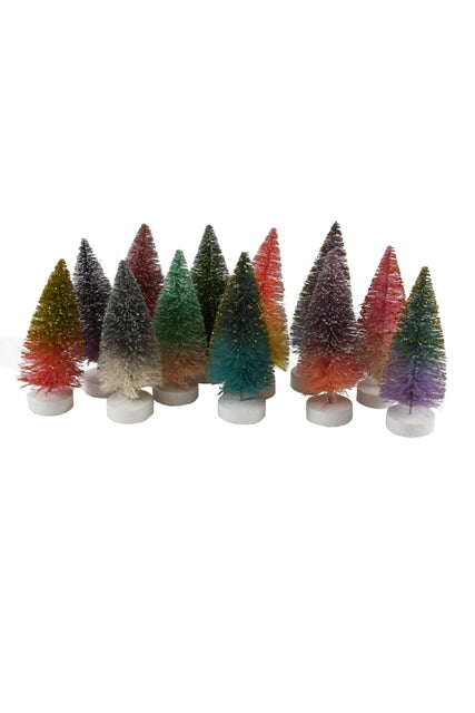 Glitter Ombre Bottle Brush Trees Set