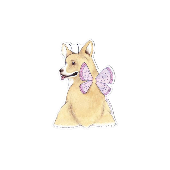 Corgi Faerie Vinyl Sticker