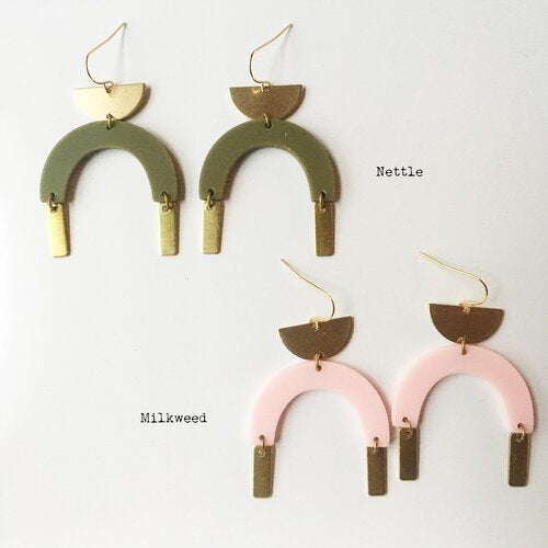 Bison Brass and Acetate Dangle Earrings