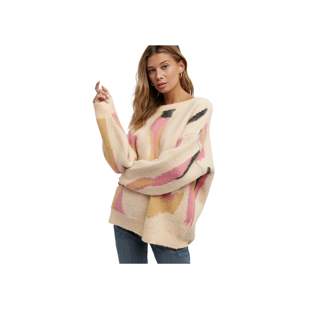 Multicolored Crew Neck Sweater