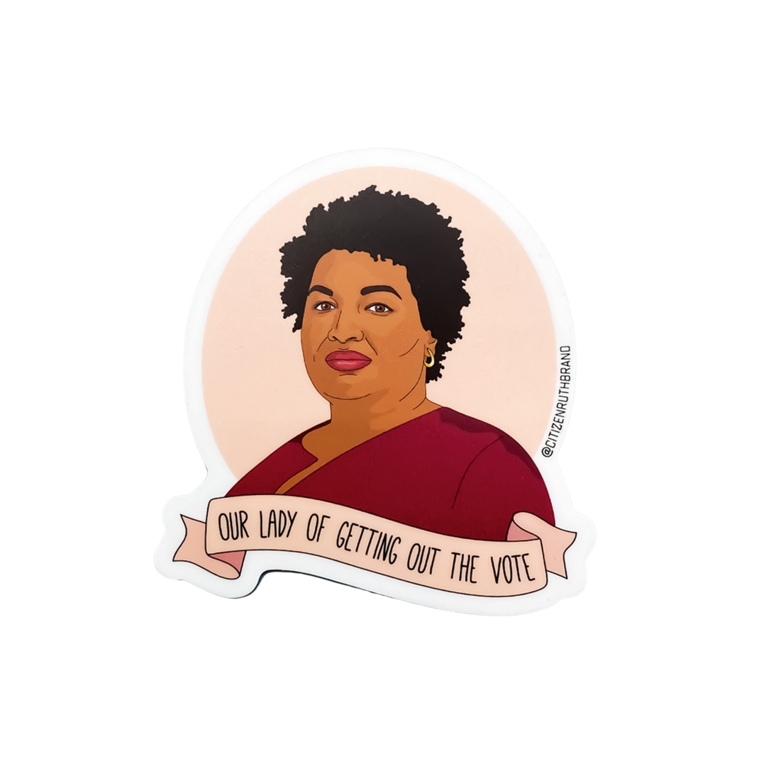 Stacey Abrams "Our Lady of Getting Out the Vote" Sticker