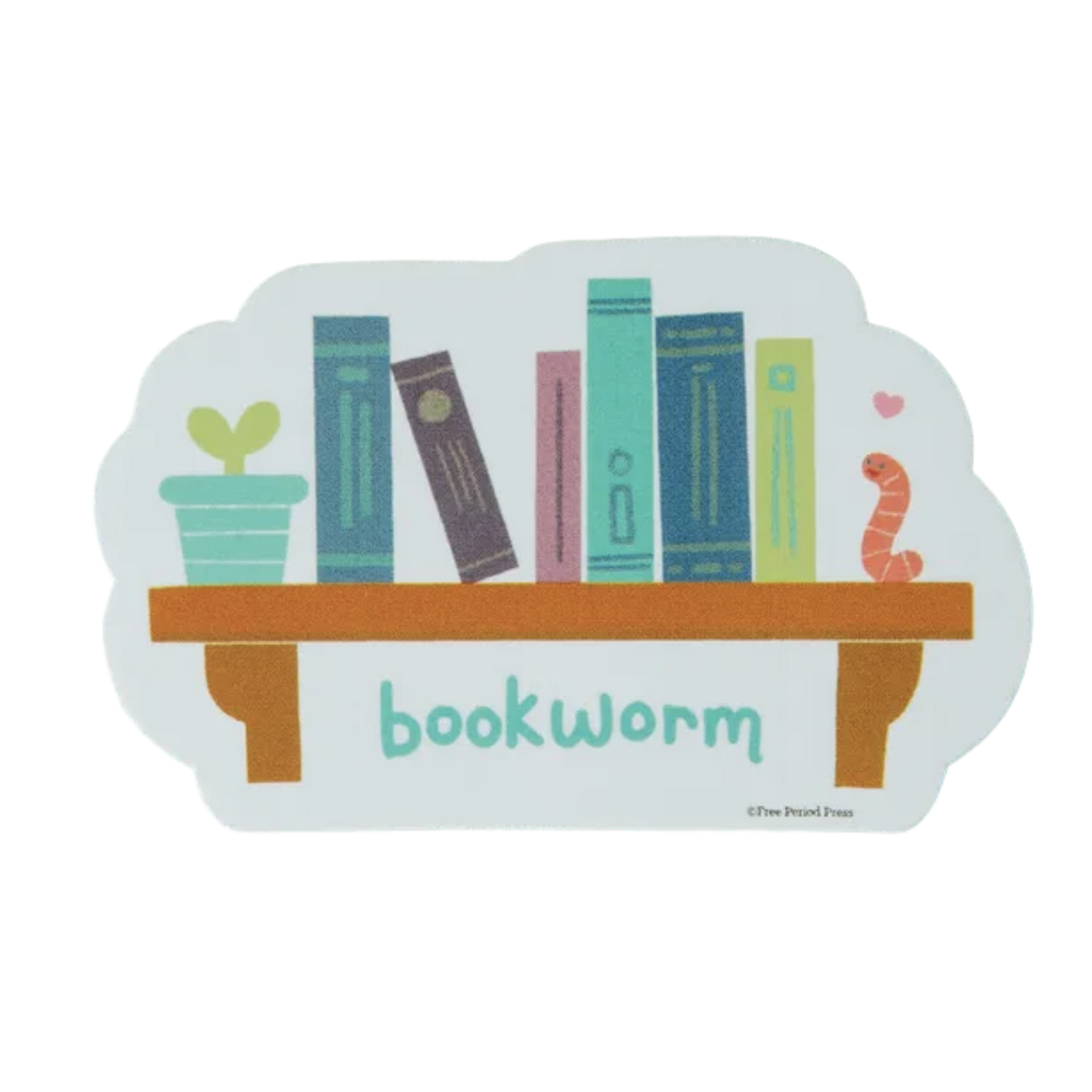Bookworm Vinyl Sticker