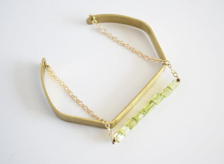 Brass Crystal Cuff Bracelet