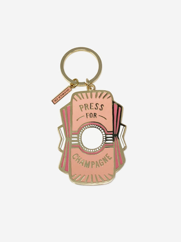 Press for Champagne Keychain