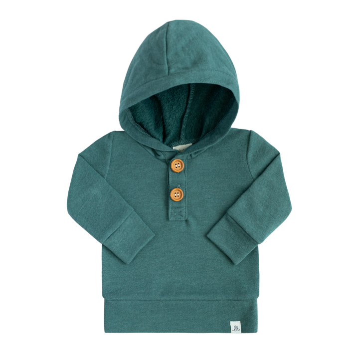 Teal Button Hoodie