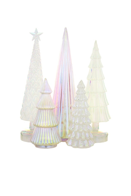 Irridescent Glass Tree Assorted White Tones