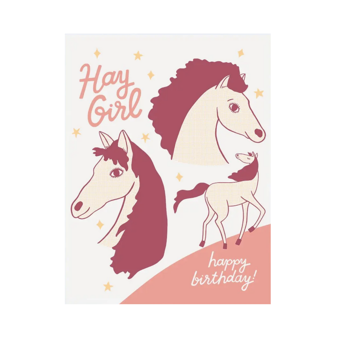 Hay Girl Birthday Card