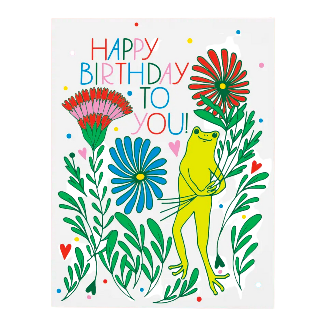 Froggy Bouquet Birthday Card