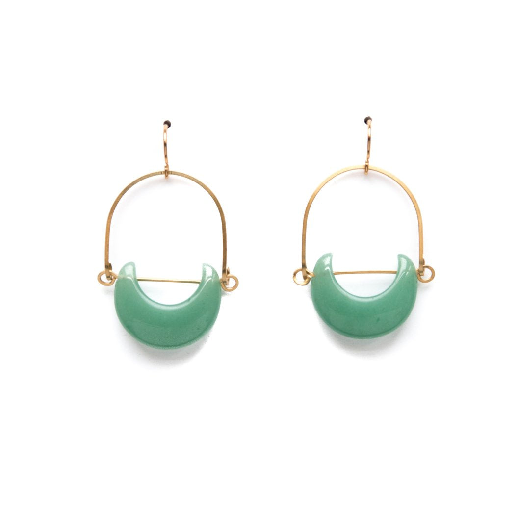 Green Aventurine Eclipse Earrings