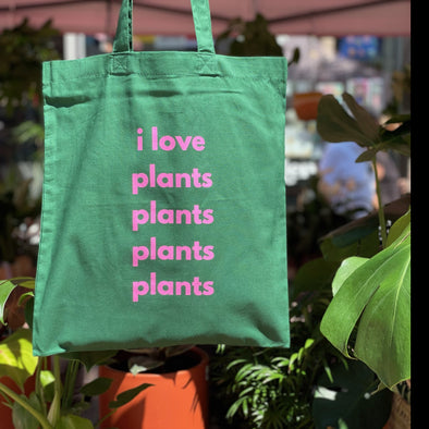 Green "I Love Plants" Tote
