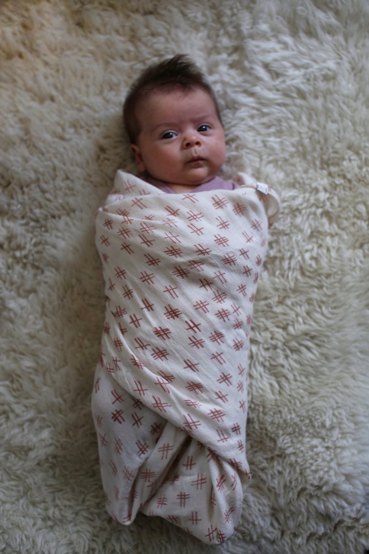 Baby Receiving Blanket - Cross Hatch