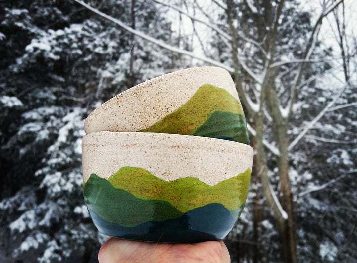 Stoneware Green Mountain Bowls