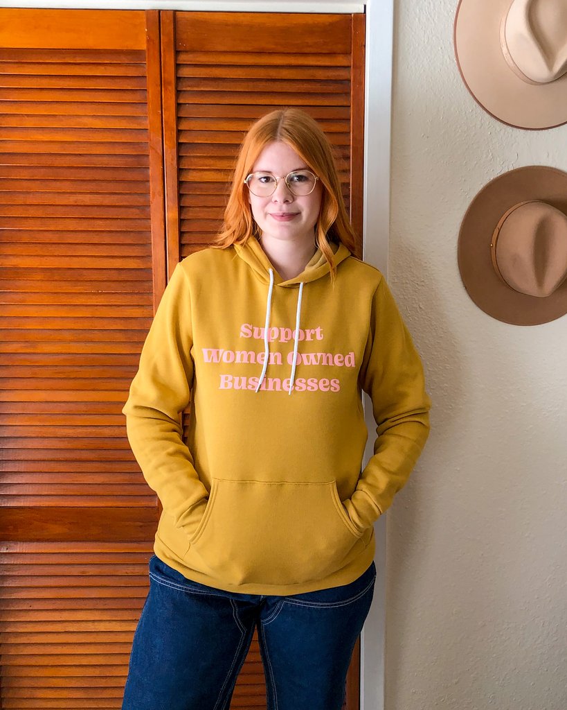 Support Women Owned Businesses Hoodie - Yellow