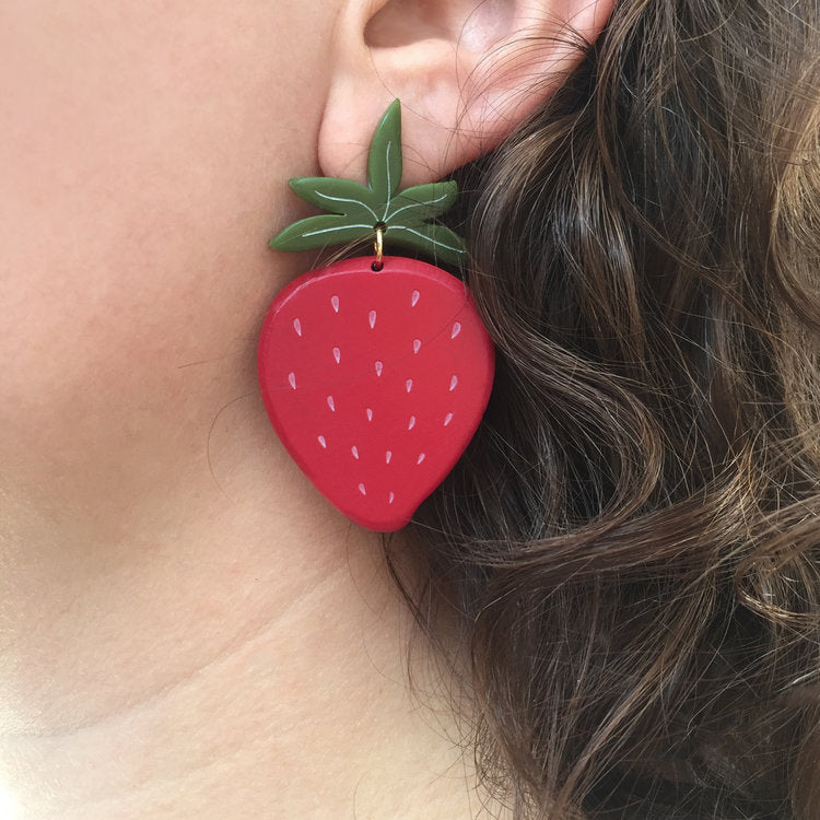 Strawberry Earrings - Large