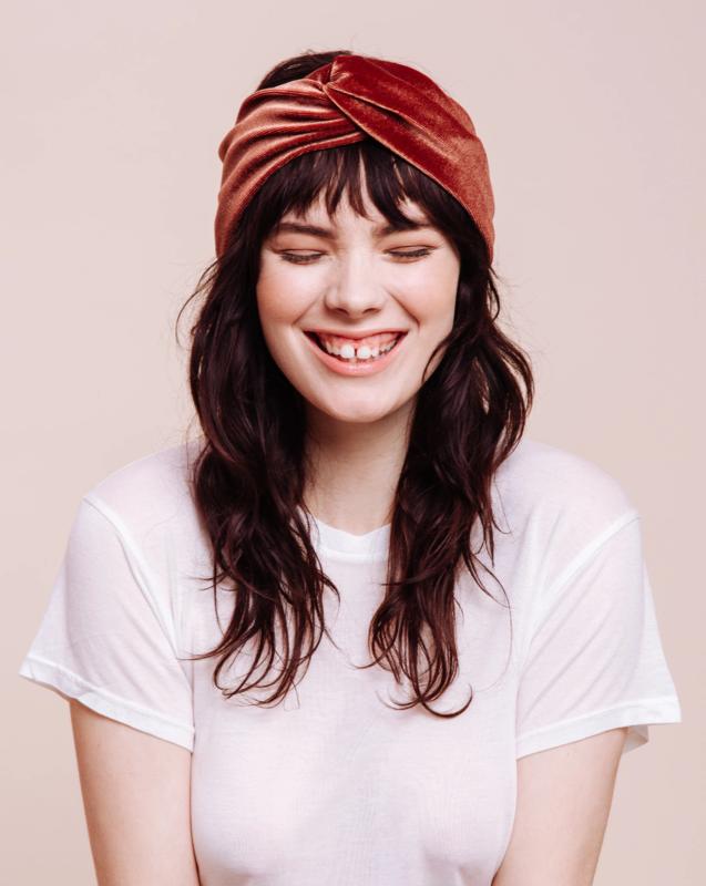 Velvet Brown Turban Headband