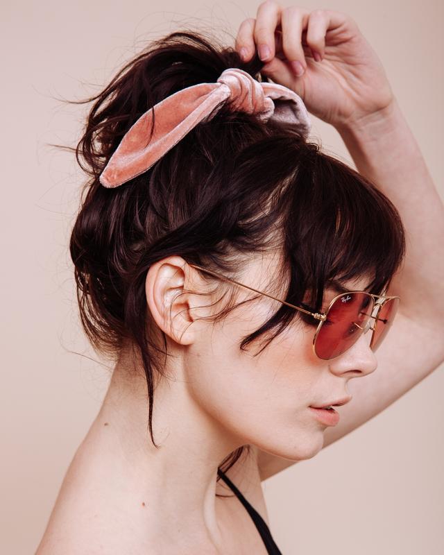 Velvet Blush Pink Scrunchie Tie