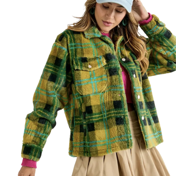 Plaid Button Down Jacket