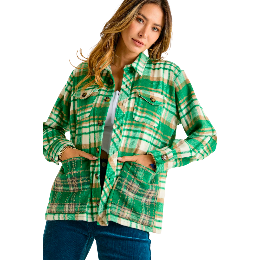 Plaid Button Down Jacket