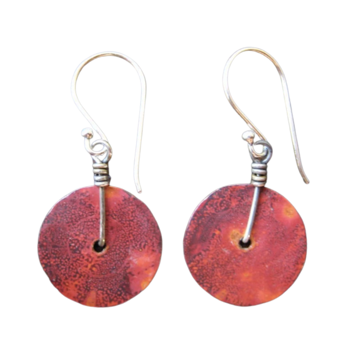 Copper Disc Earrings - Tiny