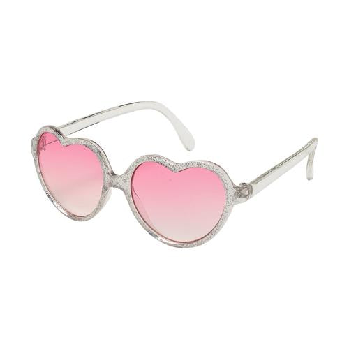 Kid's Heart Shaped Sunglasses - Glitter Rim / Colored Lens
