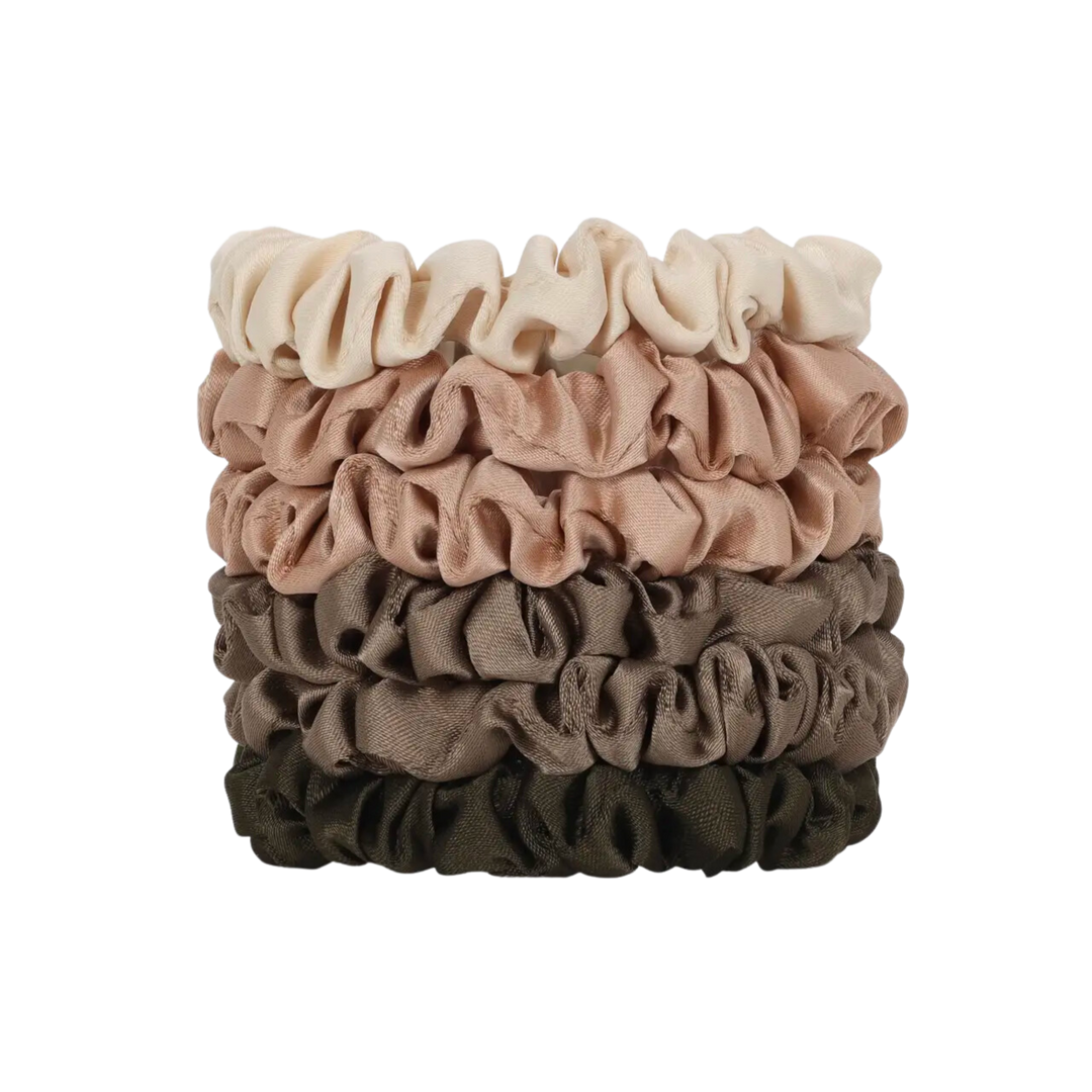 Satin Ultra Petite Scrunchies 6pc