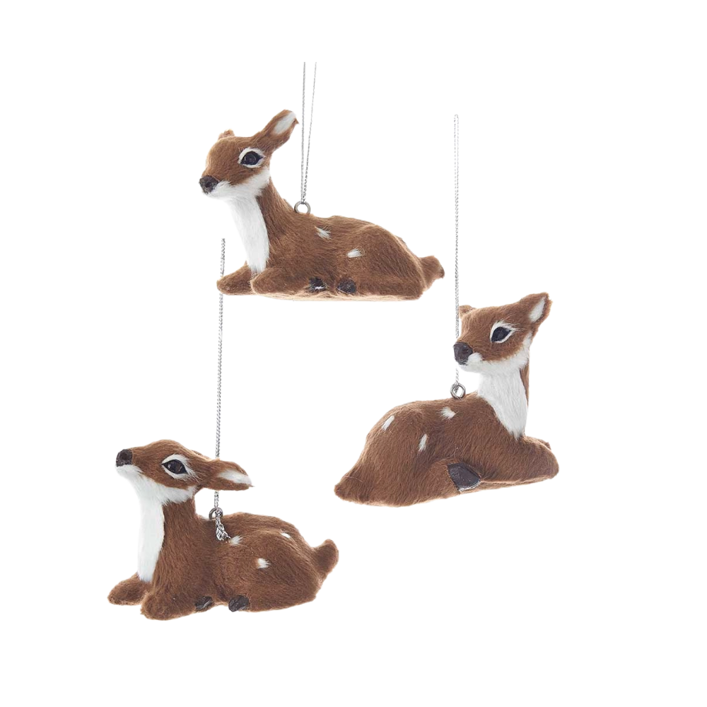 Furry Baby Deer Ornament
