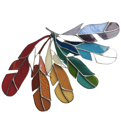 Large Stained Glass Feather