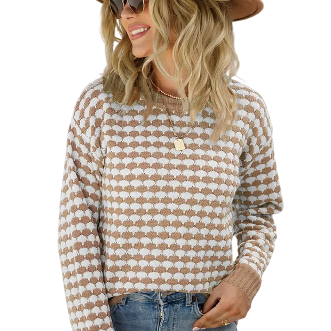 Women's Patterned Round Neck Top