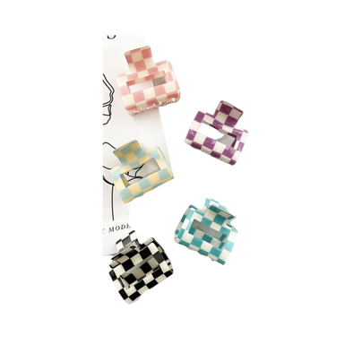 Checkered 2" Hair Claw, Hair Clips