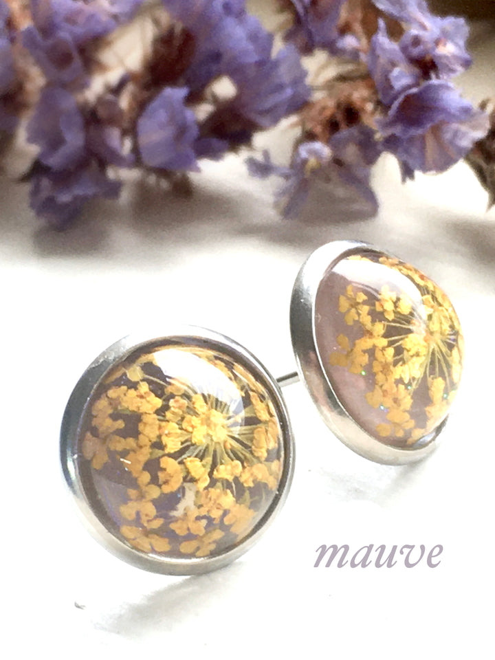 Queen Anne's Lace Resin Studs