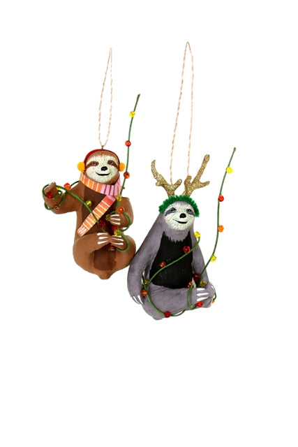 Merry Sloth Ornaments
