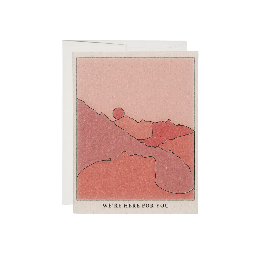 We're Here Mountains Sympathy Card