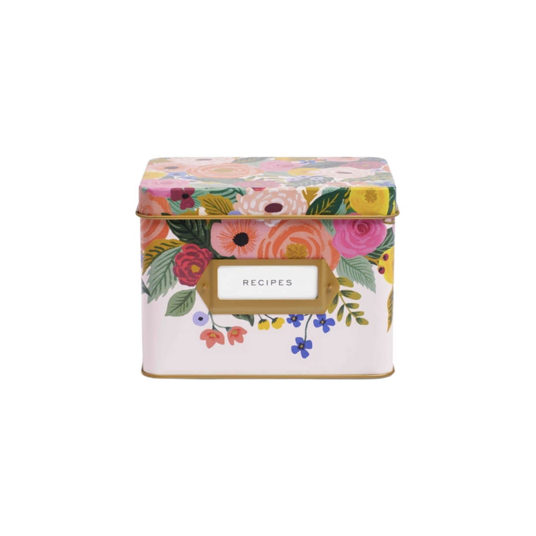 Juliet Rose Tin Recipe Box