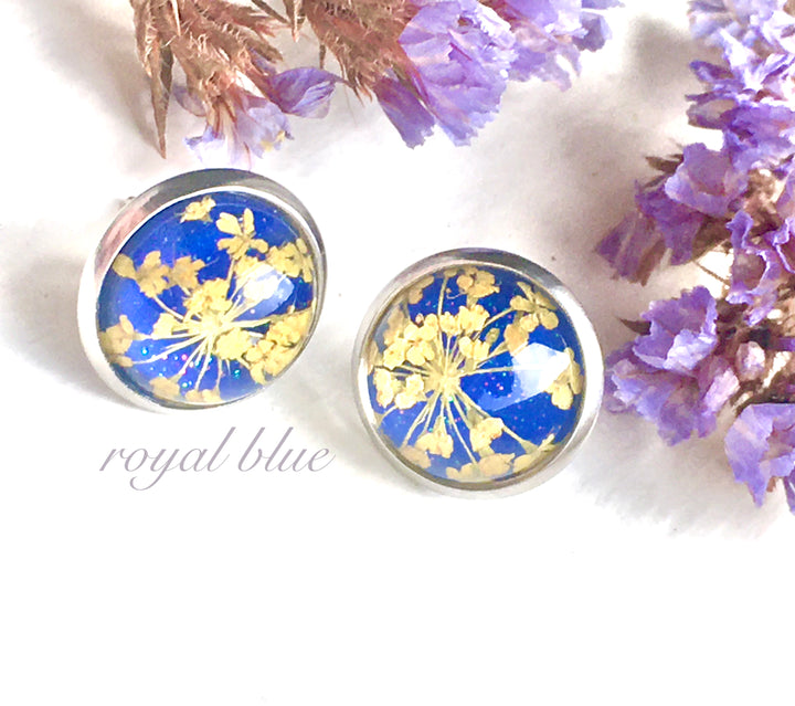 Queen Anne's Lace Resin Studs