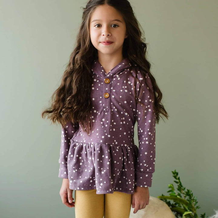 Grape Dot Peplum Hoodie
