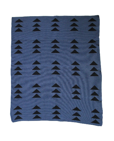 Triple Triangle Slate + Black Mini Throw Blanket