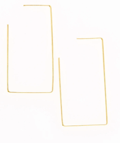 Wire Rectangle Hoop Earrings