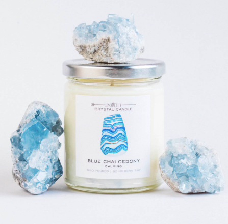 Blue Chalcedony Candle