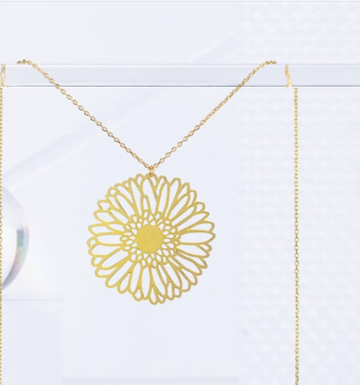 Gerber Daisy Flower Necklace