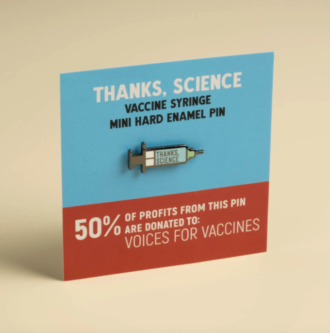 Thanks, Science - Vaccine Syringe Mini Pin