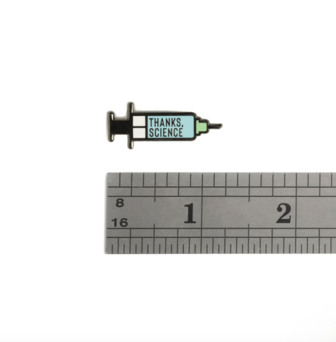Thanks, Science - Vaccine Syringe Mini Pin