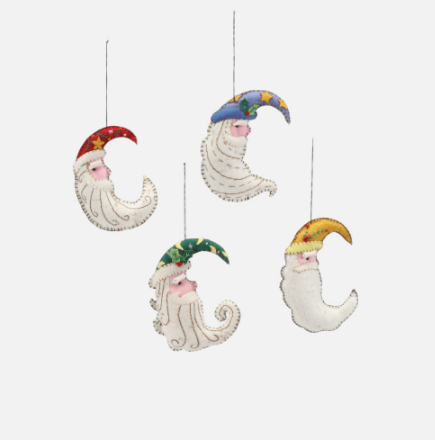 Santa Moon Wool Ornament