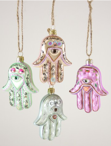 Hand of Fatima Glass Ornament