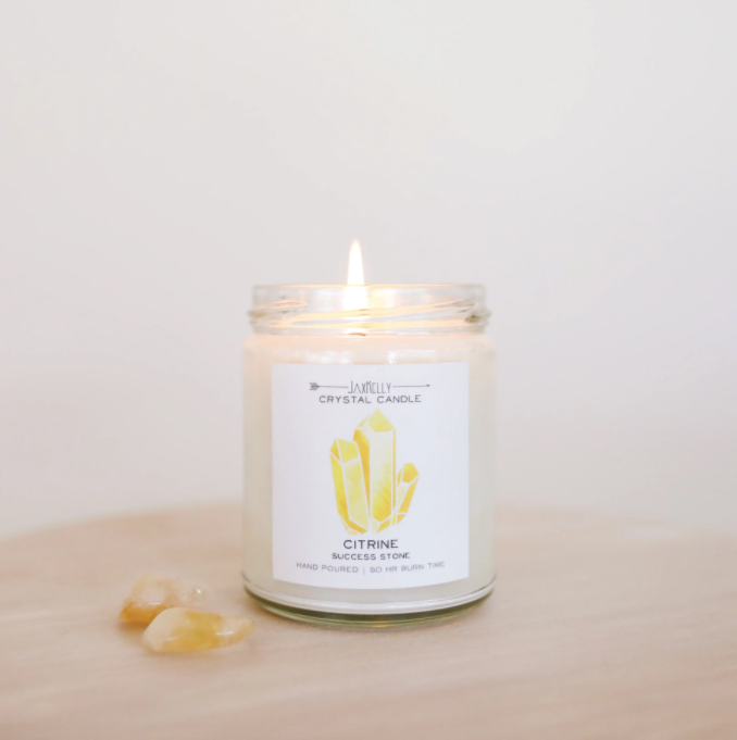 Citrine Crystal Candle