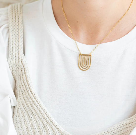 Dainty Arch Necklace 16"