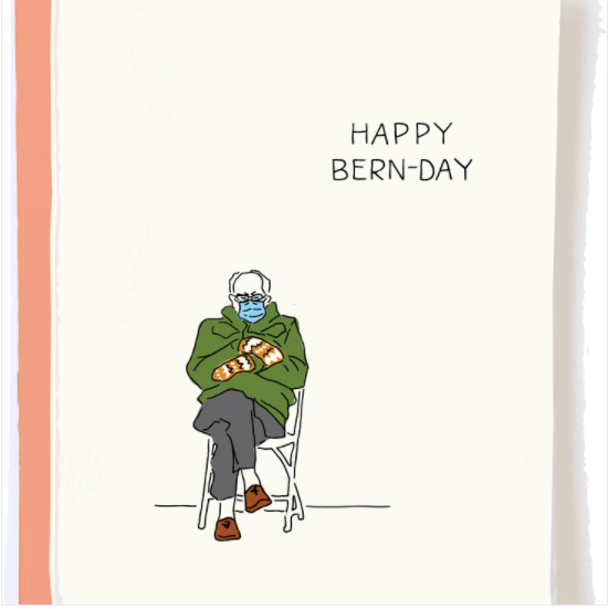 Bernie Sanders Birthday Card "Happy Bern-Day"