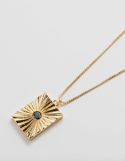 Black Pave Medallion Necklace